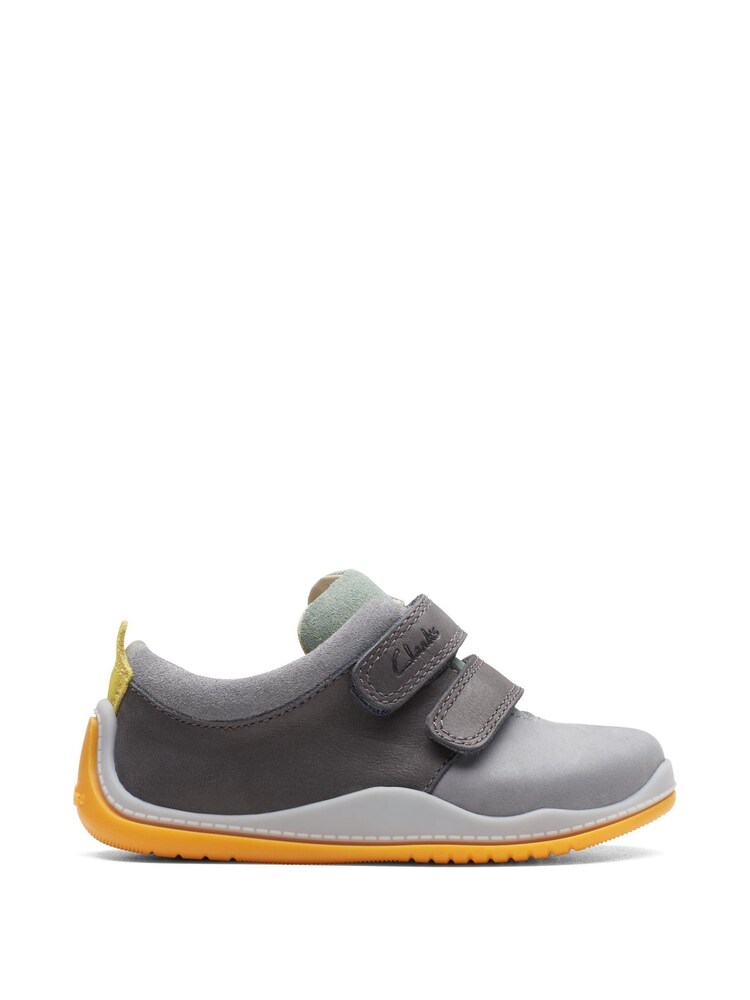 Clarks Grey Combi Noodle Fun Toddler Shoes - Image 1 of 7