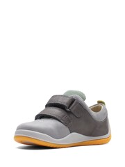 Clarks Grey Combi Noodle Fun Toddler Shoes - Image 4 of 7