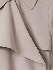 Reiss Mink Neutral Etta Double Breasted Belted Trench Coat - Image 7 of 7