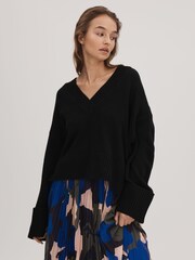 Florere Oversized V-Neck Jumper - Image 1 of 6