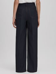 Reiss Navy Raven Wool Blend Denim Look Suit Trousers - Image 5 of 7