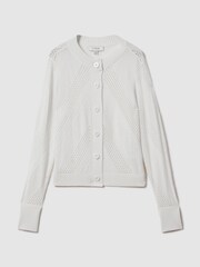 Florere Ivory Crochet Button Through Cardigan - Image 2 of 5
