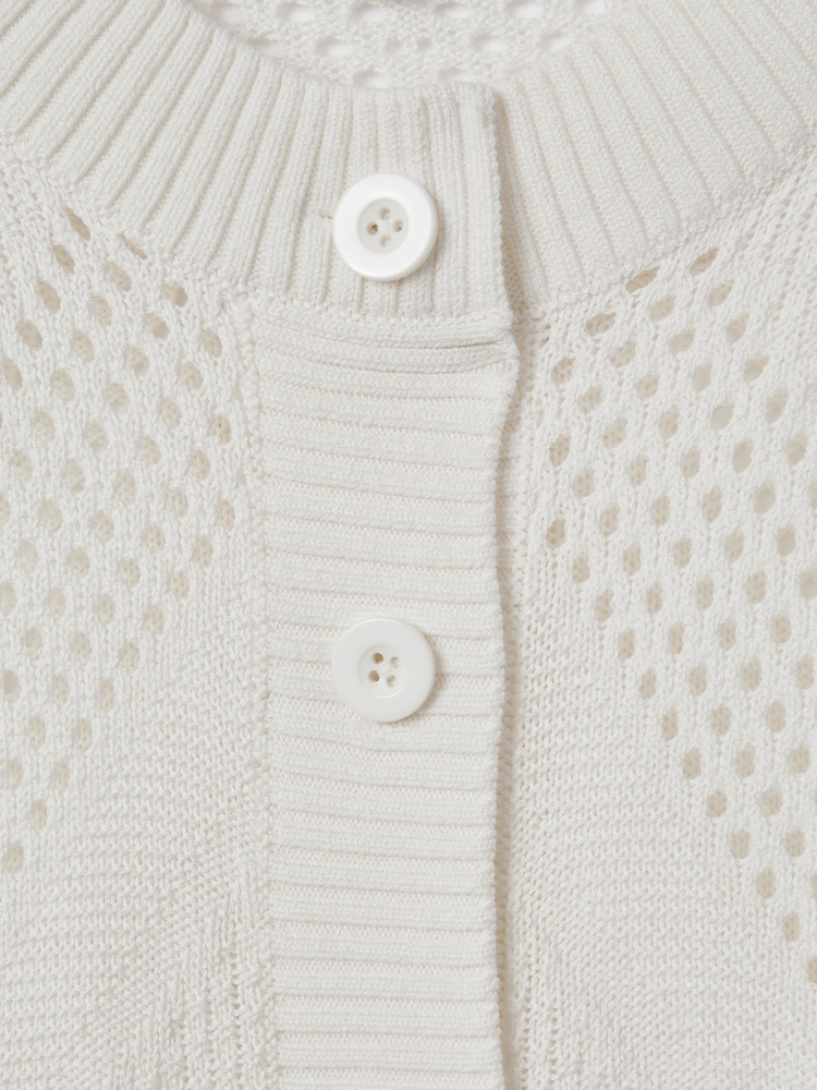 Florere Ivory Crochet Button Through Cardigan - Image 5 of 5
