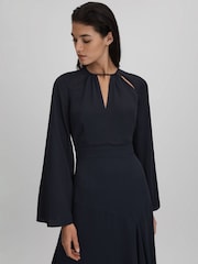 Платье миди с расклешенными рукавами Reiss Andra - Image 3 of 6