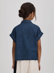 Reiss Blue Sandie 9-13 yrs Embellished Denim Shirt - Image 4 of 7