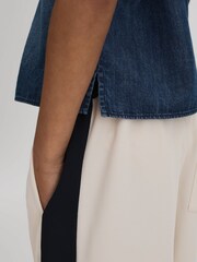 Reiss Blue Sandie 9-13 yrs Embellished Denim Shirt - Image 5 of 7