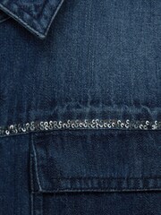 Reiss Blue Sandie 9-13 yrs Embellished Denim Shirt - Image 6 of 7