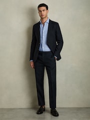 Reiss Sky Blue Ruban Linen Button-Through Shirt - Image 3 of 6