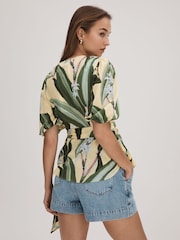Florere Printed Wrap Blouse - Image 4 of 6