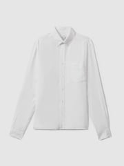 Reiss White Queens 100% Linen Button-Down Collar Shirt - Image 2 of 6