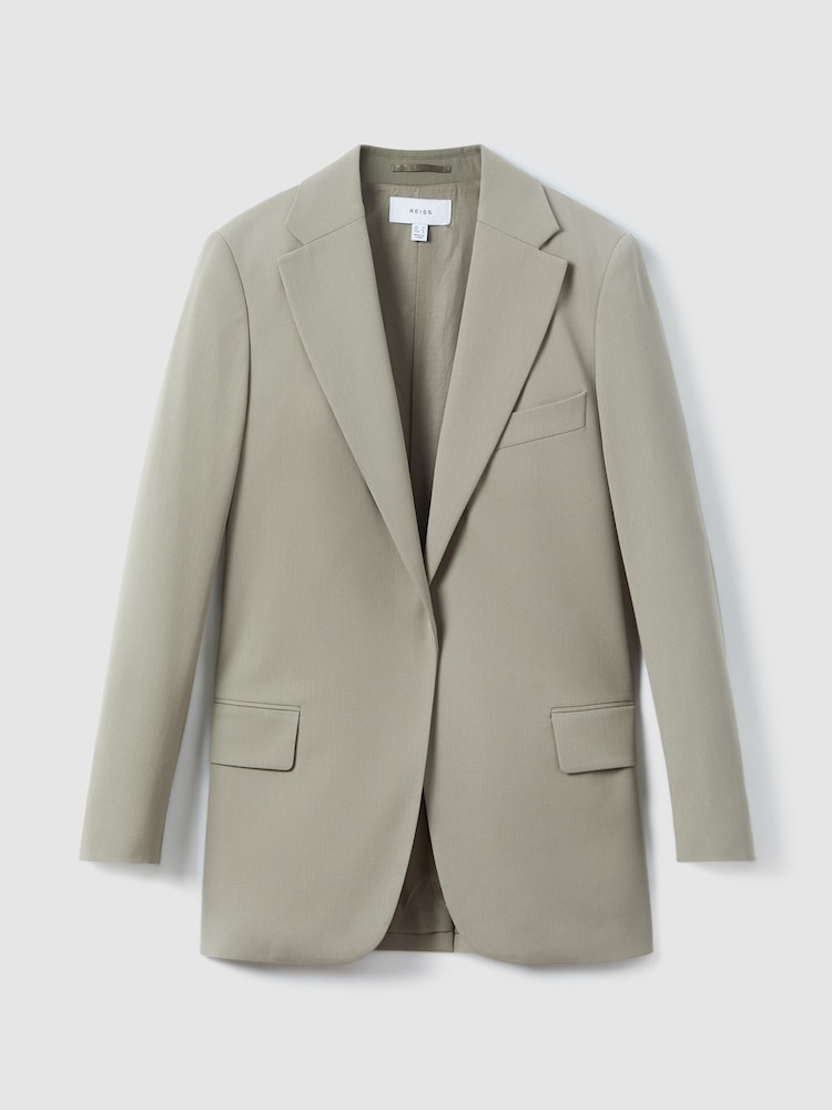 Reiss Green Whitley Wool Blend Single Breasted Suit Blazer - Image 2 of 6