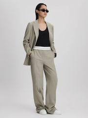Reiss Green Whitley Wool Blend Single Breasted Suit Blazer - Image 3 of 6