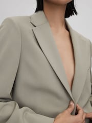 Reiss Green Whitley Wool Blend Single Breasted Suit Blazer - Image 4 of 6