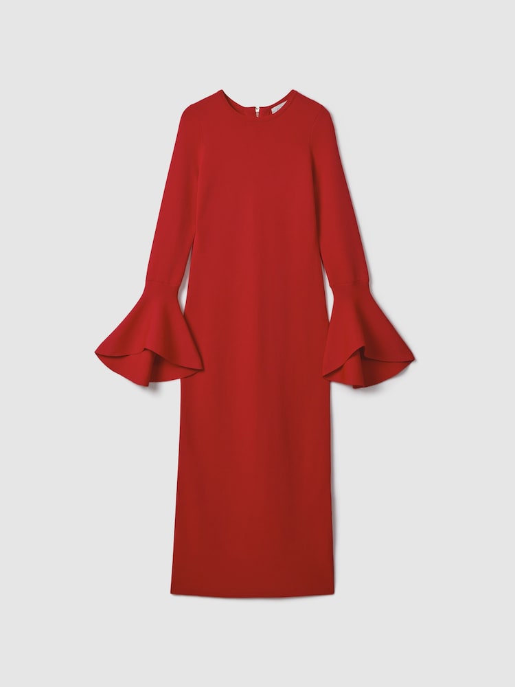 Florere Fitted Fluted Cuff Midi Dress - Image 2 of 6