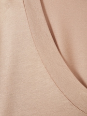 Reiss Camel Brady Jersey V-Neck Top - Image 6 of 6