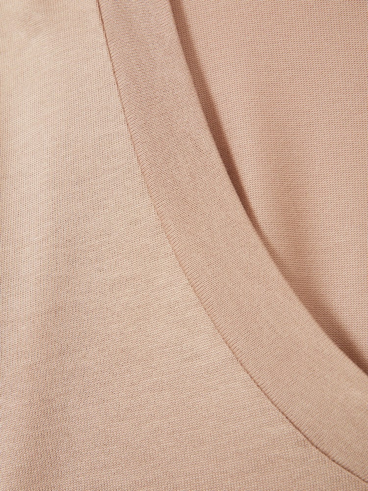 Reiss Camel Brady Jersey V-Neck Top - Image 6 of 6