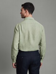 Reiss Pistachio Ruban Linen Button-Through Shirt - Image 5 of 5