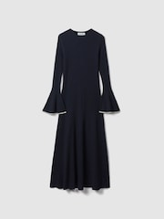 Florere Fitted Fluted Cuff Midi Dress - Image 2 of 7