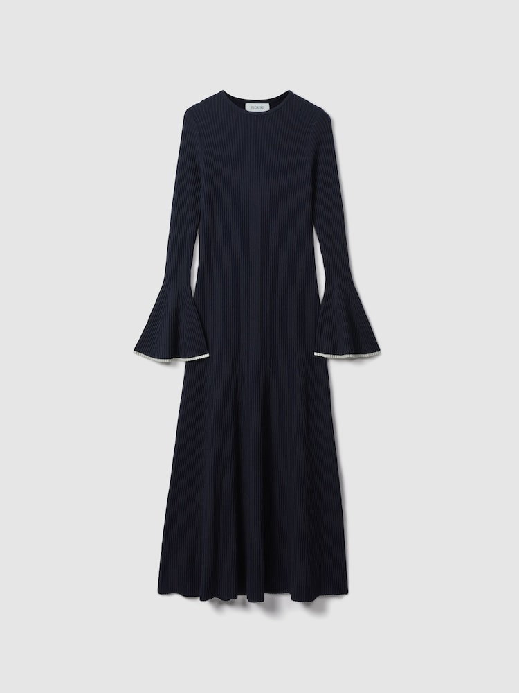 Florere Fitted Fluted Cuff Midi Dress - Image 2 of 7