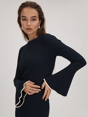 Florere Fitted Fluted Cuff Midi Dress - Image 6 of 7