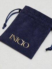Inicio Recycled Sterling Silver Plated Molten Hoop Earrings - Gift Pouch - Image 2 of 2