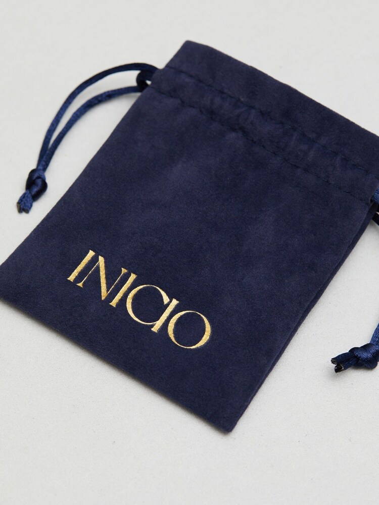 Inicio Recycled Sterling Silver Plated Molten Hoop Earrings - Gift Pouch - Image 2 of 2