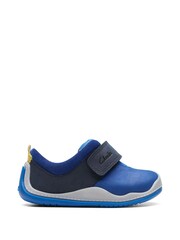 Clarks Blue Combi Leather Roller Fun T-Bar Shoes - Image 1 of 7