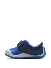 Clarks Blue Combi Leather Roller Fun T-Bar Shoes - Image 2 of 7