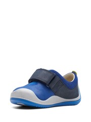 Clarks Blue Combi Leather Roller Fun T-Bar Shoes - Image 4 of 7