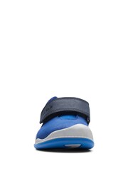 Clarks Blue Combi Leather Roller Fun T-Bar Shoes - Image 5 of 7