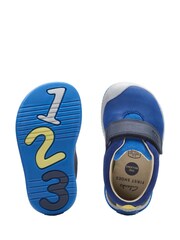 Clarks Blue Combi Leather Roller Fun T-Bar Shoes - Image 7 of 7