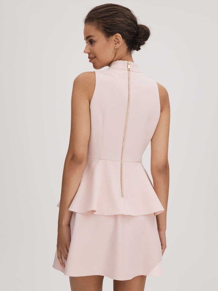 Florere Pale Pink Tiered Mini Dress - Image 4 of 5