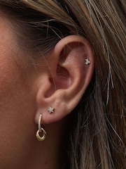 Inicio Gold Plated Cubic Zirconia Star Stud Earrings - Gift Pouch - Image 3 of 5