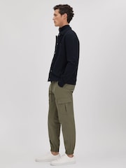 Reiss Olive Lavenham Technical Drawstring Cargo Trousers - Image 3 of 7