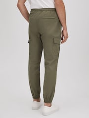 Reiss Olive Lavenham Technical Drawstring Cargo Trousers - Image 5 of 7
