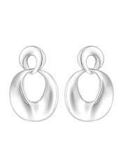 Inicio Recycled Sterling Silver Plated Molten Earrings - Gift Pouch - Image 1 of 2
