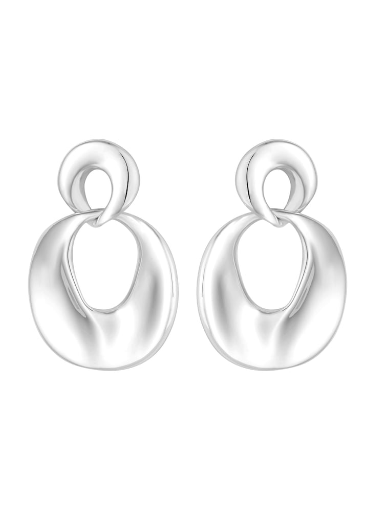 Inicio Recycled Sterling Silver Plated Molten Earrings - Gift Pouch - Image 1 of 2