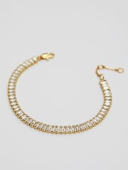 Inicio Gold Inicio 14K Gold Plated Baguette Tennis Bracelet - Gift Pouch - Image 1 of 4