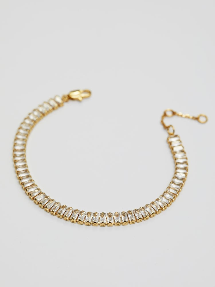 Inicio Gold Inicio 14K Gold Plated Baguette Tennis Bracelet - Gift Pouch - Image 1 of 4