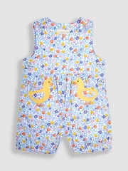 JoJo Maman Bébé Lilac Purple Duck Appliqué Pocket Ditsy Floral Dungarees - Image 4 of 6