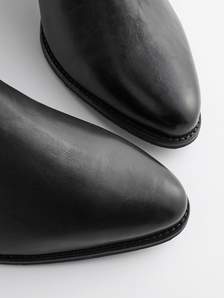 Black Extra Wide Fit Forever Comfort® Stitched Detail Ankle Western/Cowboy Leather Boots - Image 6 of 6