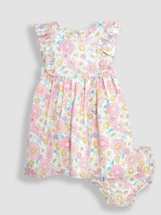 JoJo Maman Bébé Pink Sunflower Pretty Summer Dress - Image 1 of 4