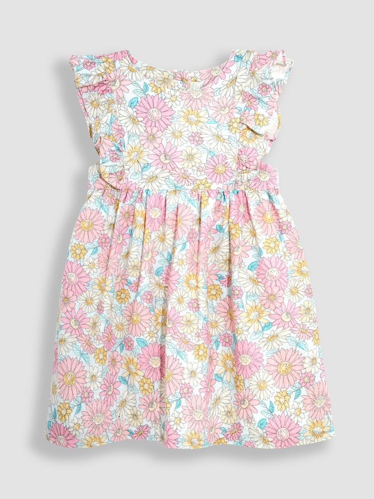 JoJo Maman Bébé Pink Sunflower Pretty Summer Dress - Image 2 of 4 JoJo Maman Bébé Pink Sunflower Pretty Summer Dress - Image 2 of 4