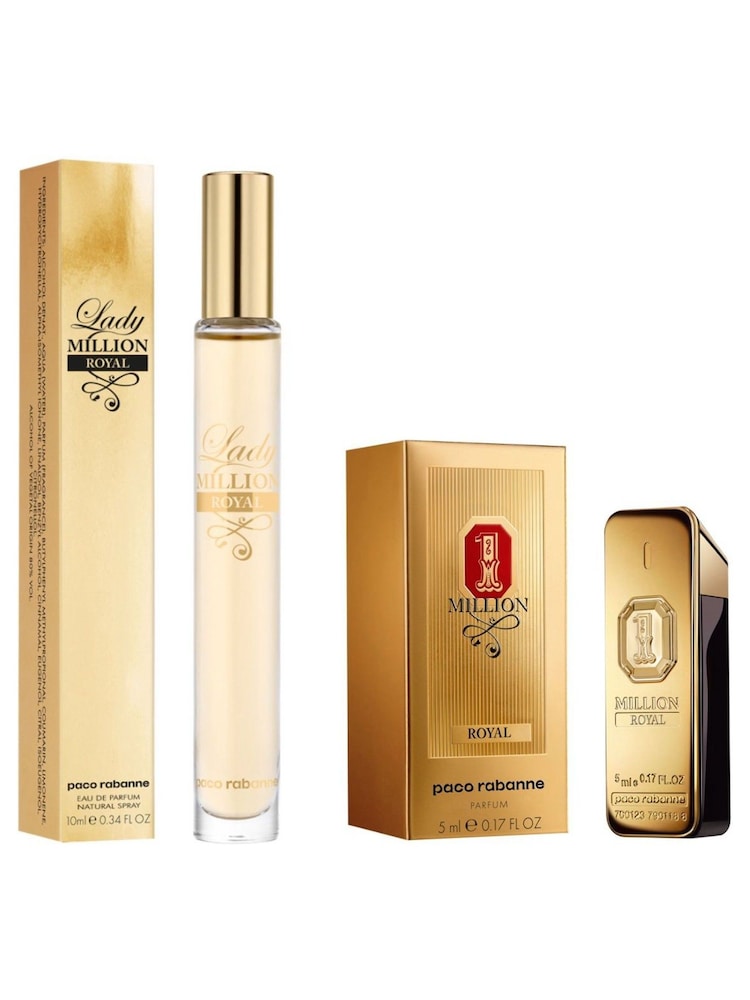 Rabanne 1 Million Royal 5ml and Lady Million Eau de Parfum 10ml Duo - Image 1 of 1