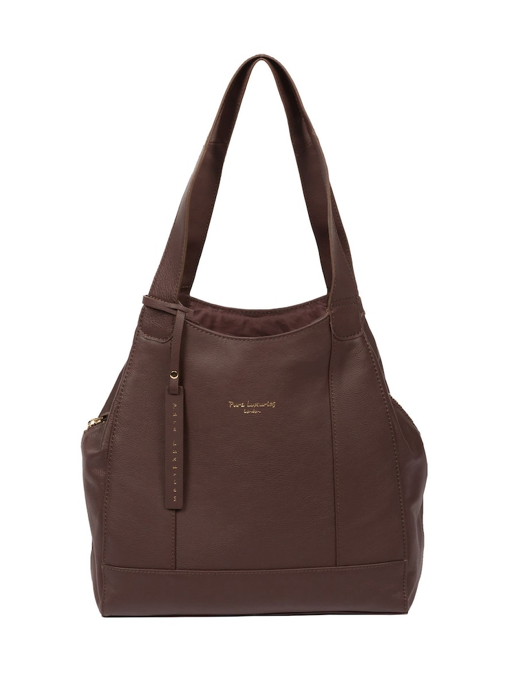 Pure Luxuries London Colette Leather Dark Brown Handbag - Image 1 of 7 Pure Luxuries London Colette Leather Dark Brown Handbag - Image 1 of 7