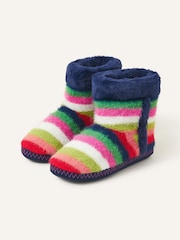 Faux Fur Stripe Slipper Boots - Image 1 of 2