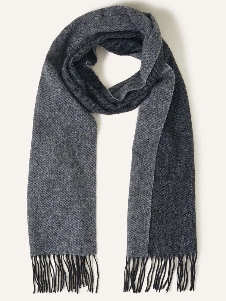 Accessorize Grey Luxury Scarf in Wool Blend - Image 1 of 2 Accessorize Grey Luxury Scarf in Wool Blend - Image 1 of 2
