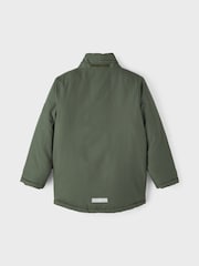Name It Green Zip Up Faux Fur Parka Jacket - Image 3 of 5