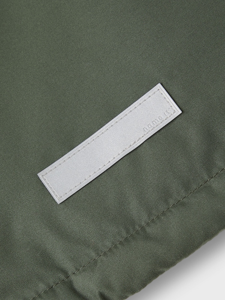 Name It Green Zip Up Faux Fur Parka Jacket - Image 5 of 5
