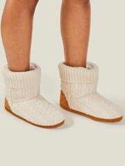 Accessorize Suedette Platform Brown Mule Slippers - Image 1 of 3